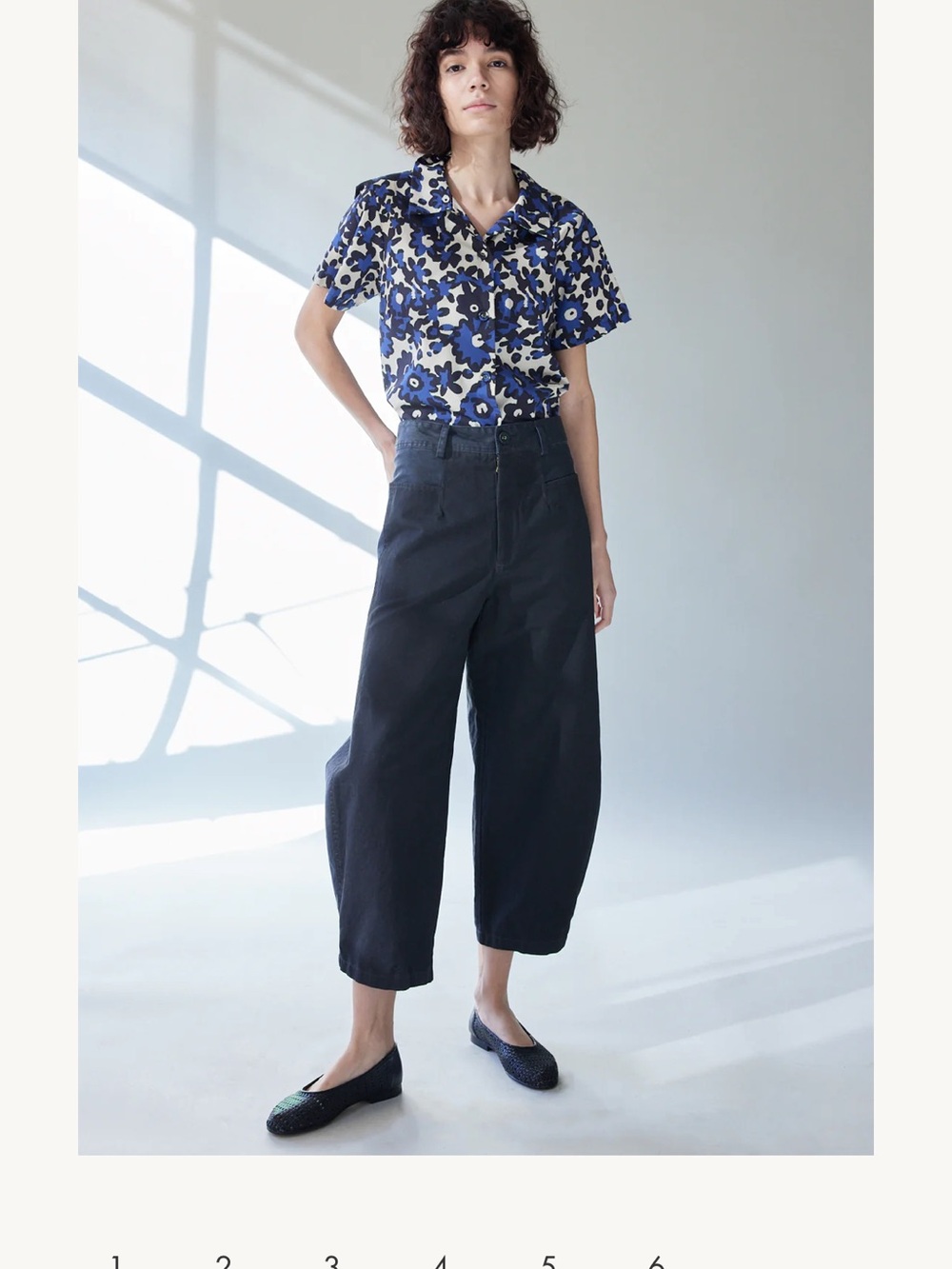 Caron Callahan barrel leg cropped pants in waxed cotton.